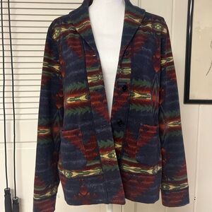 Ralph Lauren Sweater Aztec Southwestern Navajo Shawl Cardigan Womens Large